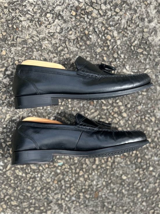 Men\'s Black Leather Tassel Loafers main image 6